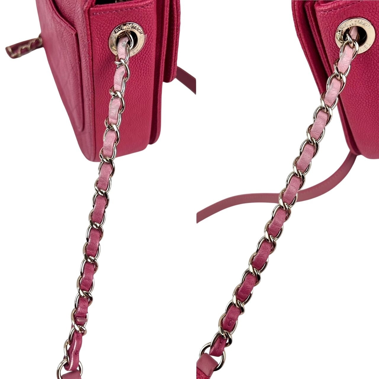 Chanel Paris-Cuba Medium Caviar Calfskin Thread Around Pink Flap Bag with top handle - 7