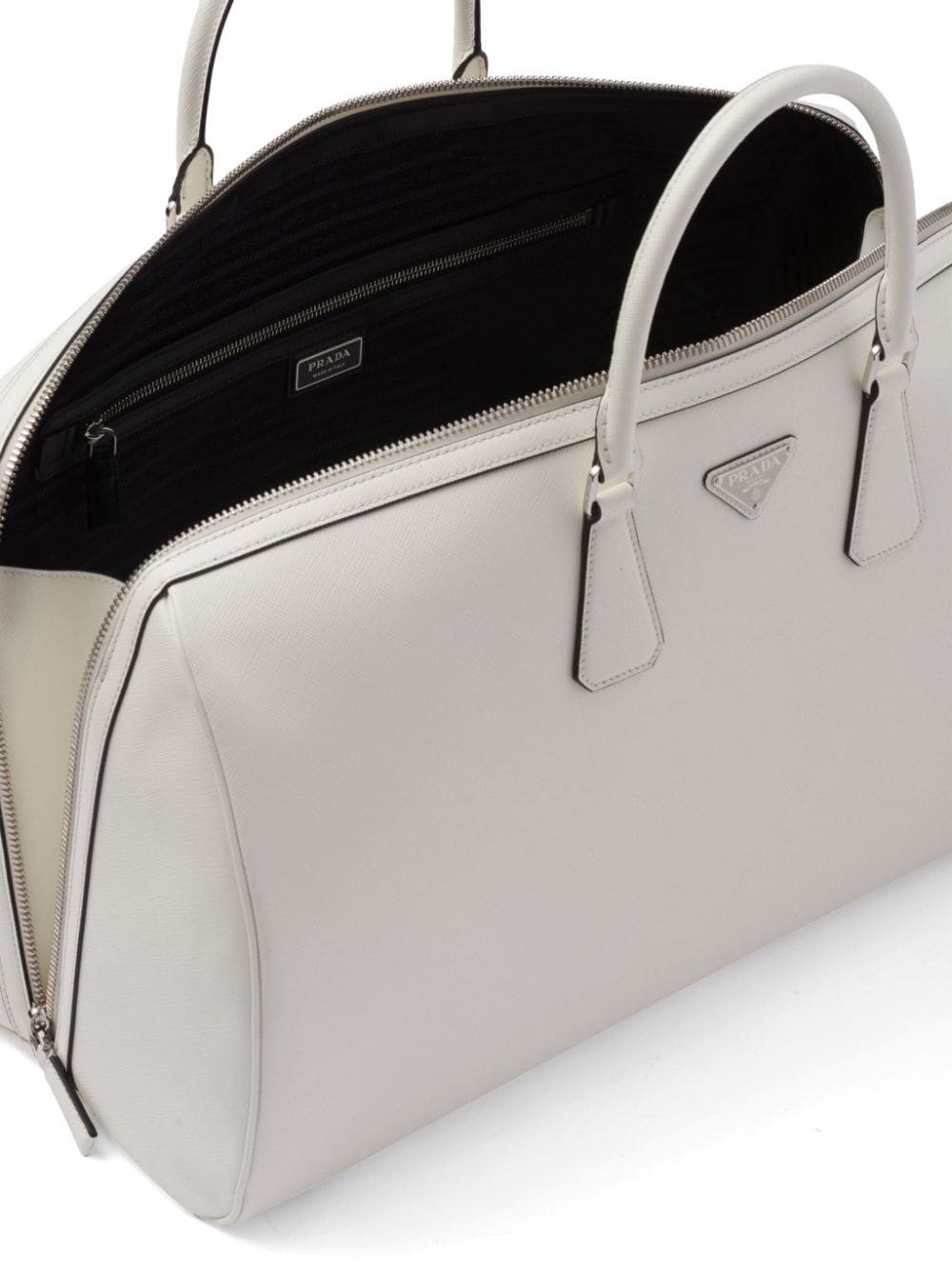 triangle-logo leather bag - 7