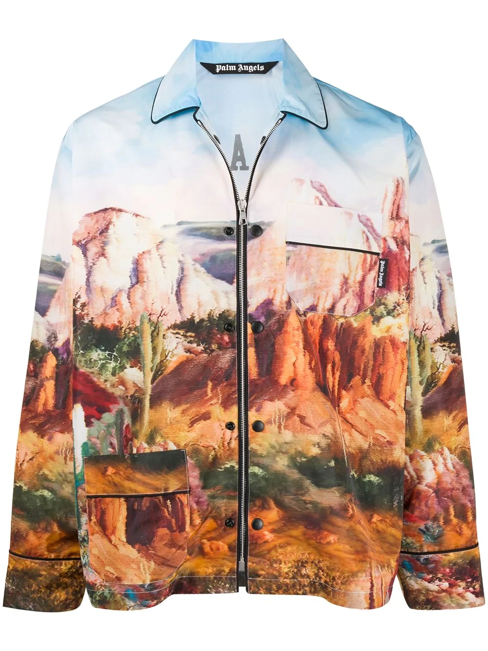 canyon-print zip-up jacket - 1