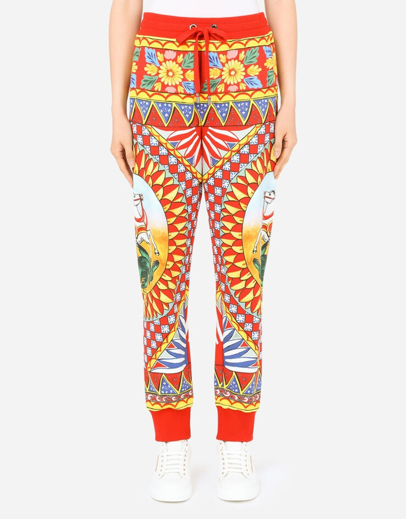 Carretto-print jersey jogging pants 1