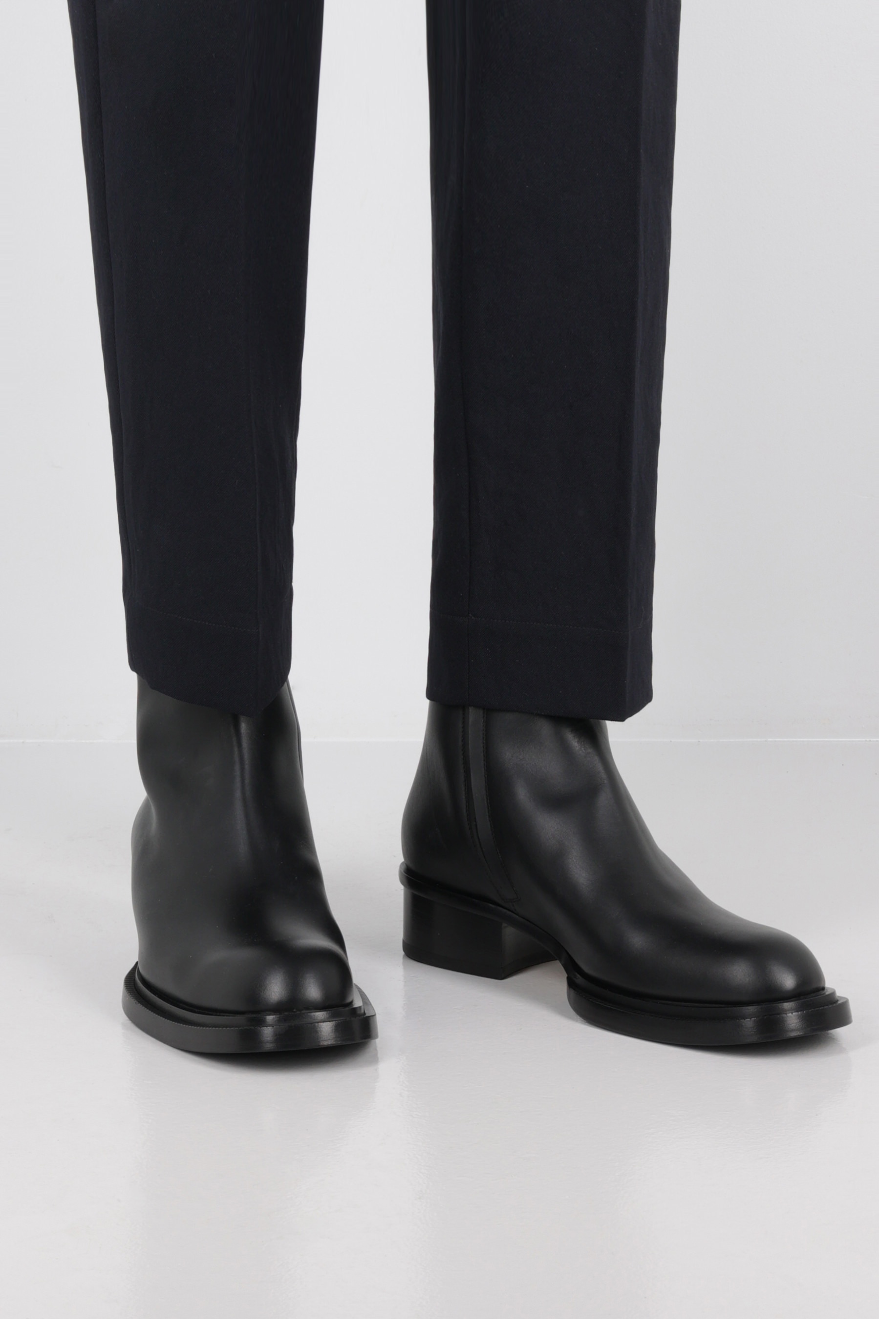 Alexander McQueen STACK SMOOTH LEATHER CUBAN BOOTS