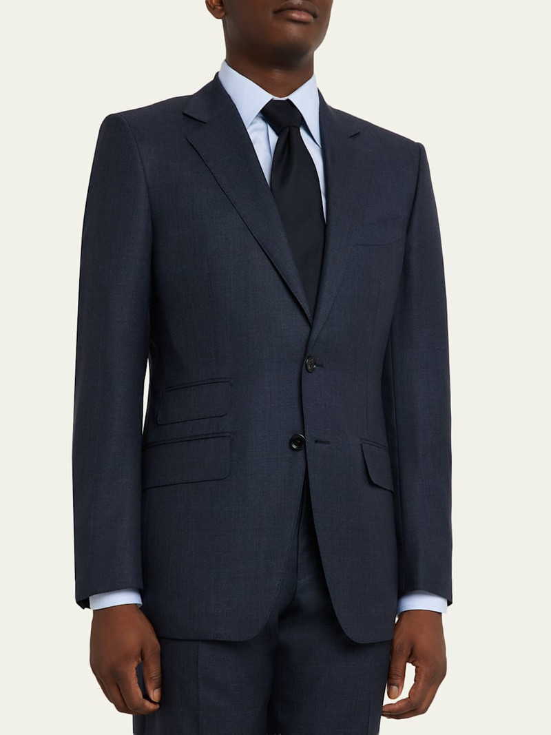 Men's Wool Notch-Lapel Two-Piece Suit 4