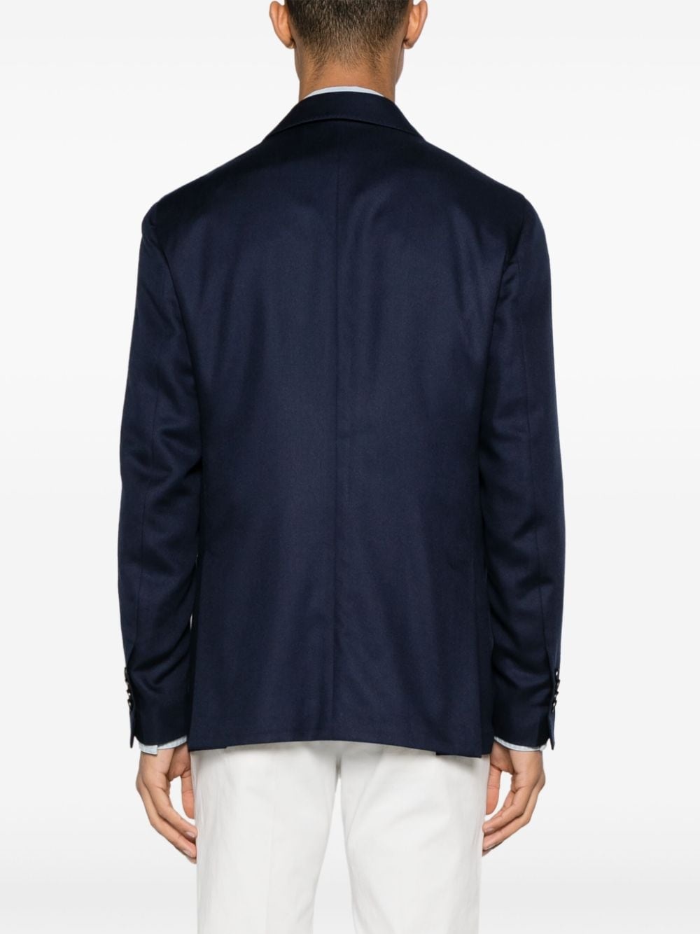 single-breasted twill blazer - 4