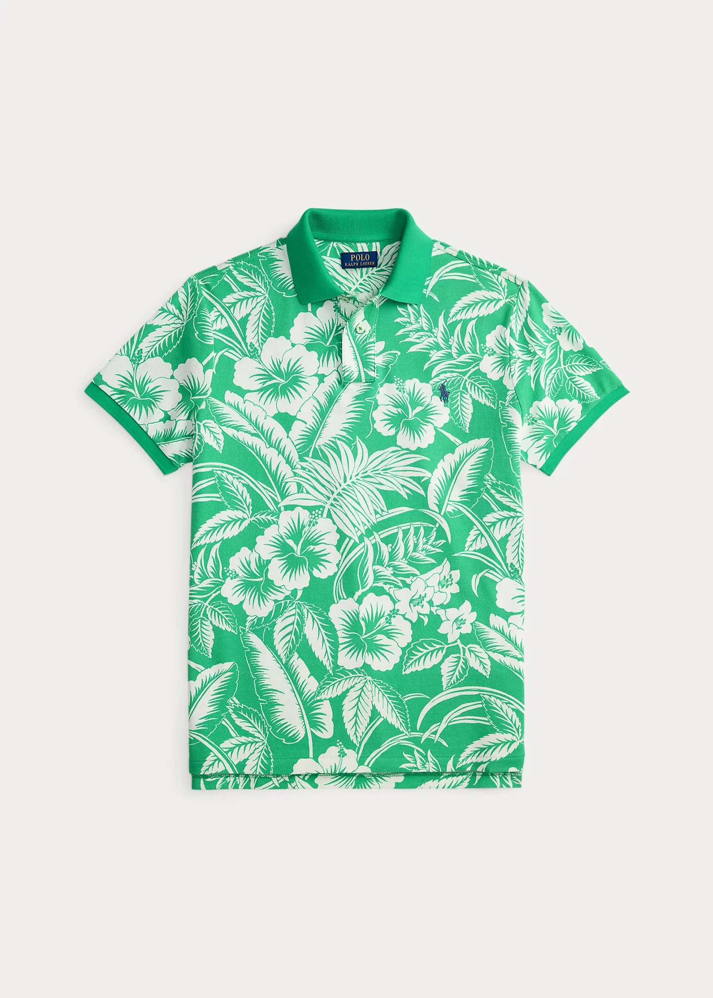 Classic Fit Tropical Mesh Polo Shirt - 1