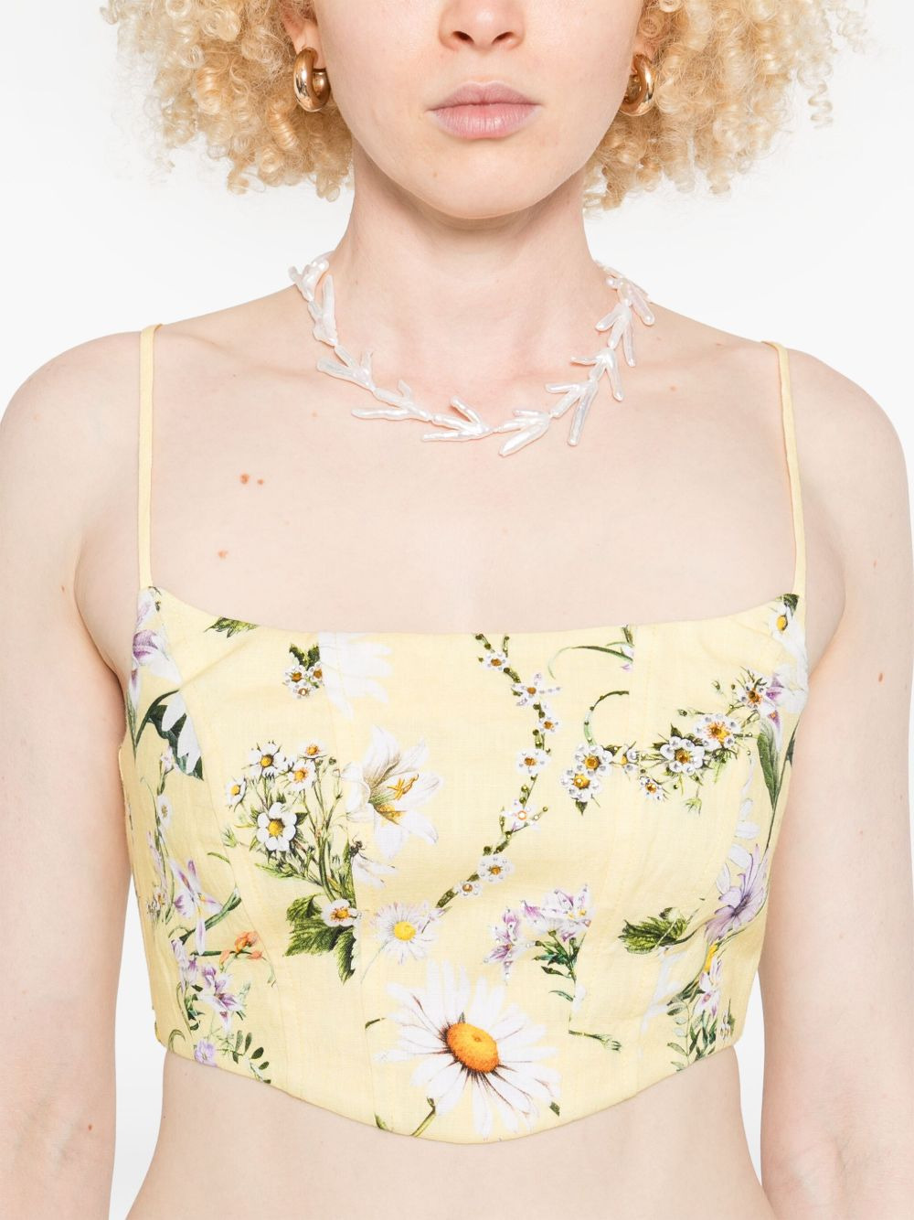 floral-print cropped top - 5