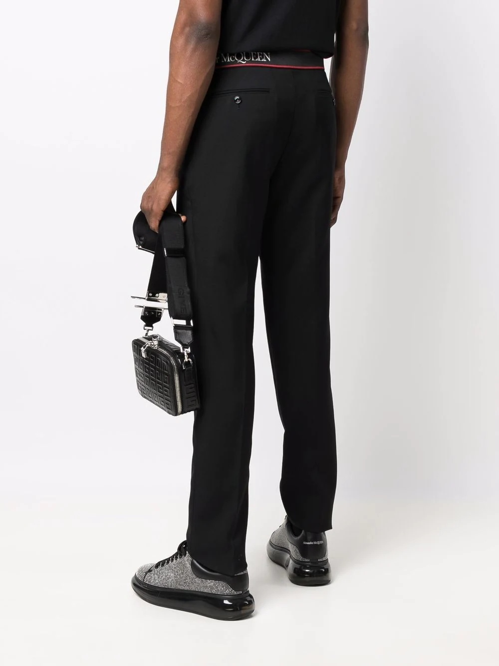 logo-waistband tailored trousers - 2