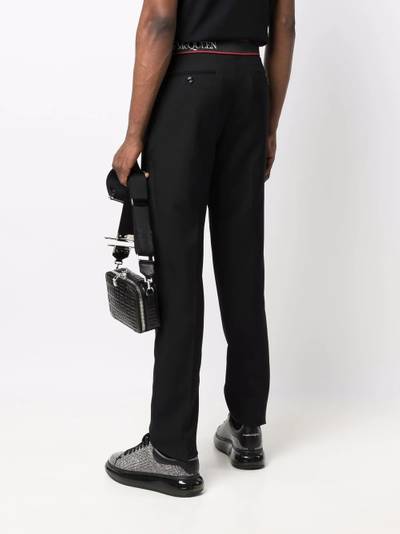 Alexander McQueen logo-waistband tailored trousers outlook