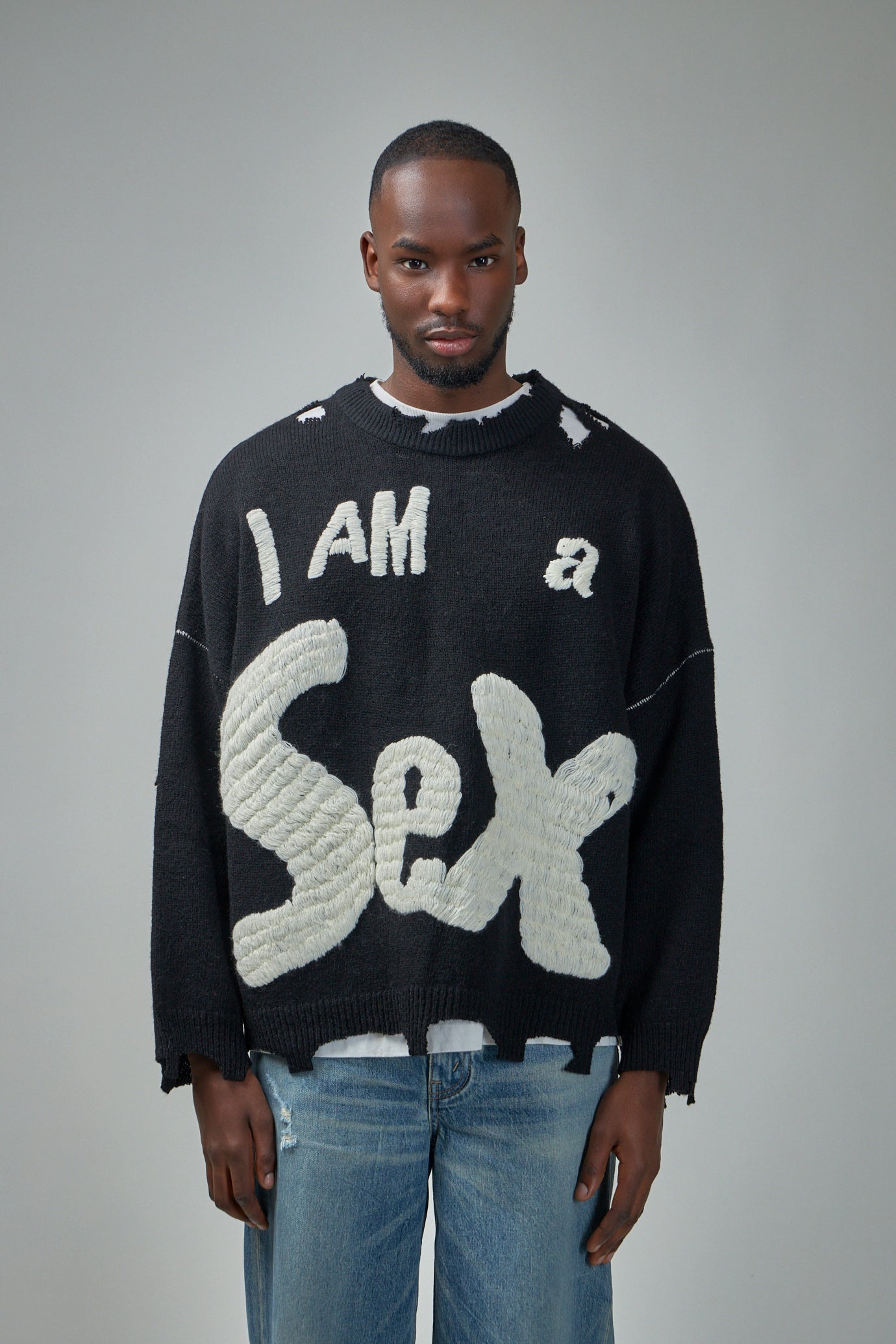 SAINT M×××××× I Am A Sex Pistols Crew Knit | labelsfashion SAINT M×××××× I Am A Sex Pistols Crew Knit | labelsfashion