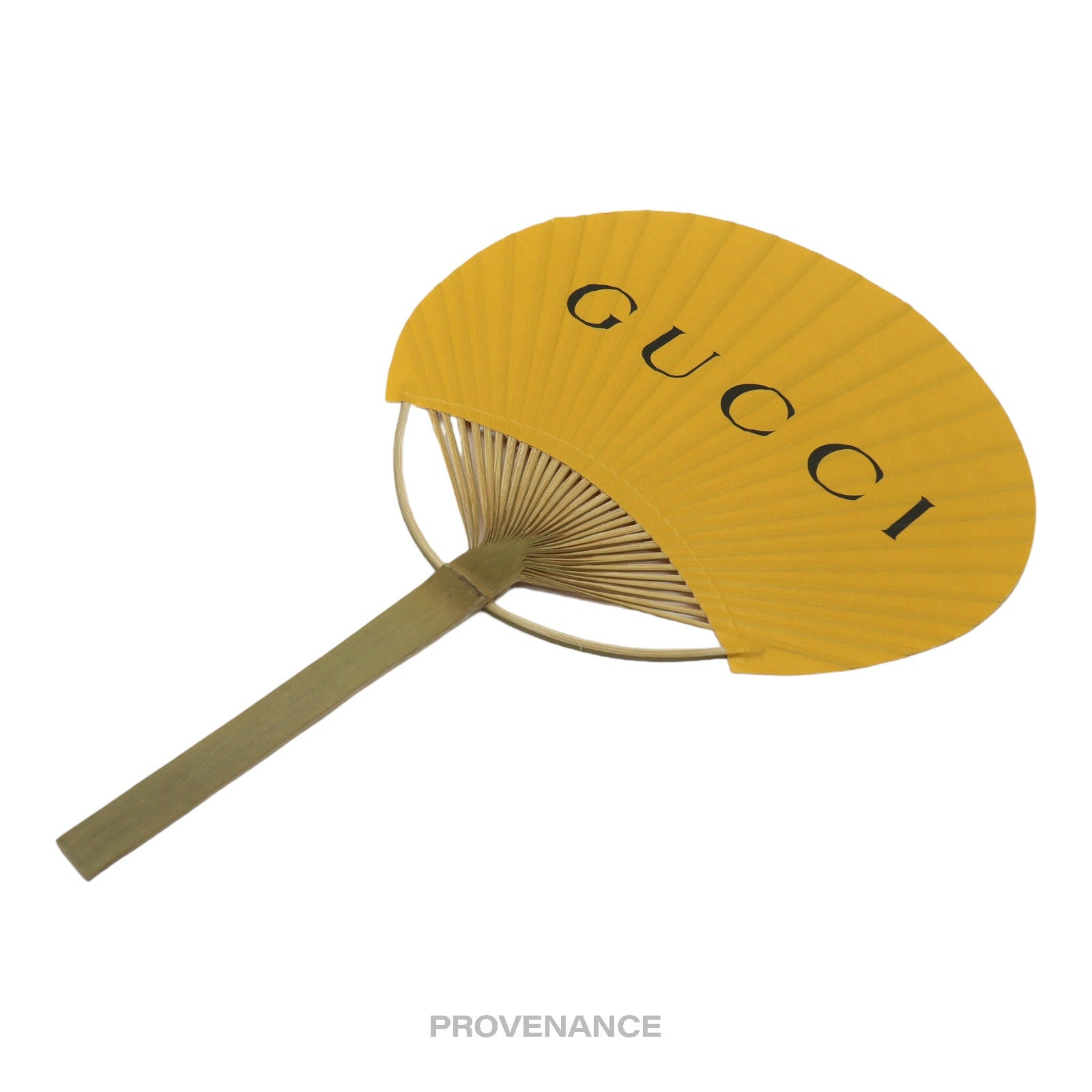 Gucci Logo Bamboo Hand Fan - Yellow - 2