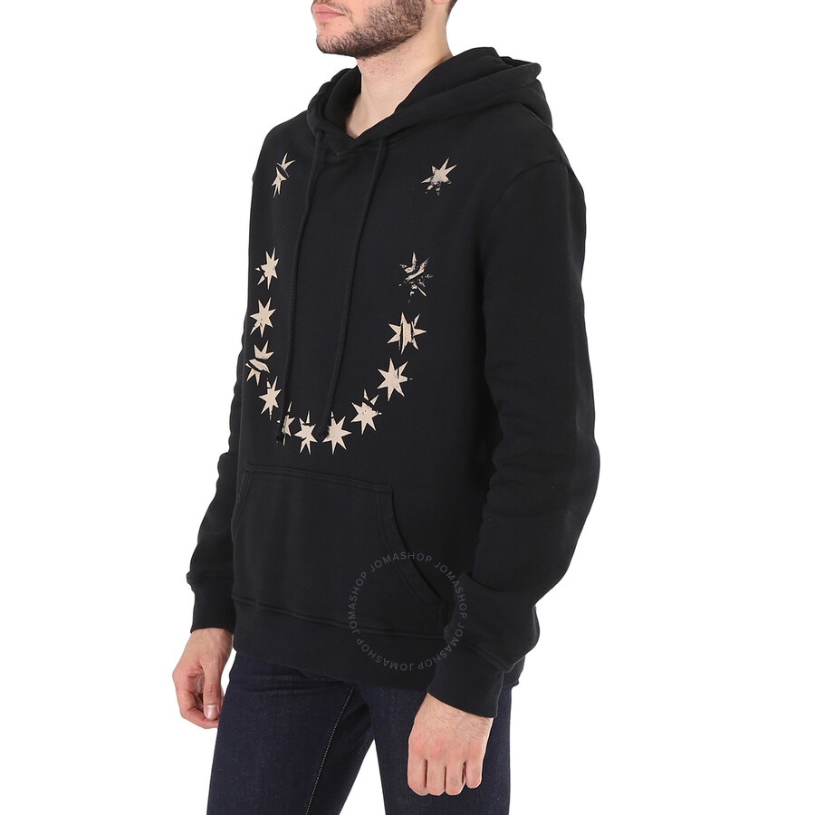 424 Men's Star Print Hoodie In Black - 4