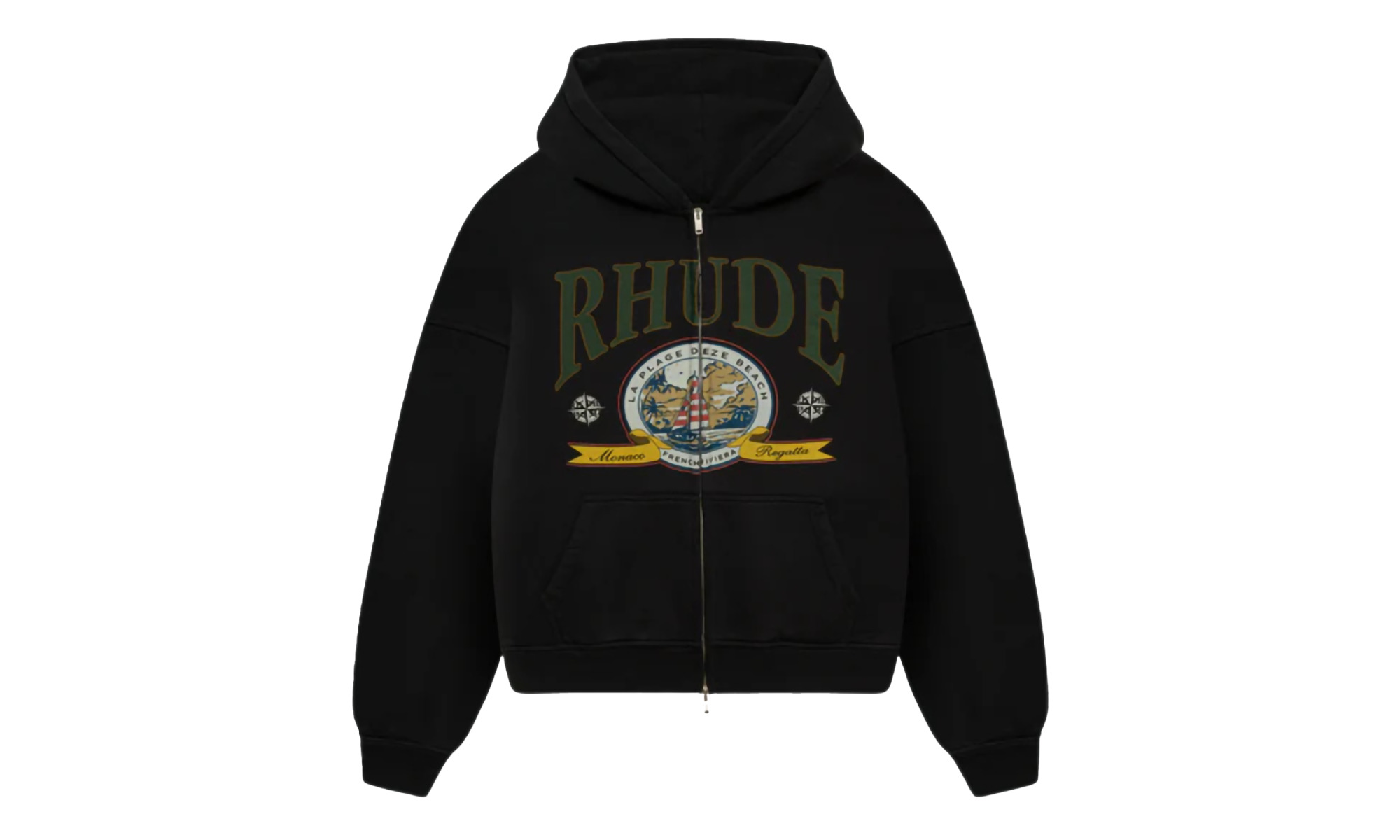 Monaco Regatta Full Zip Hoodie "Vtg Black" - 1
