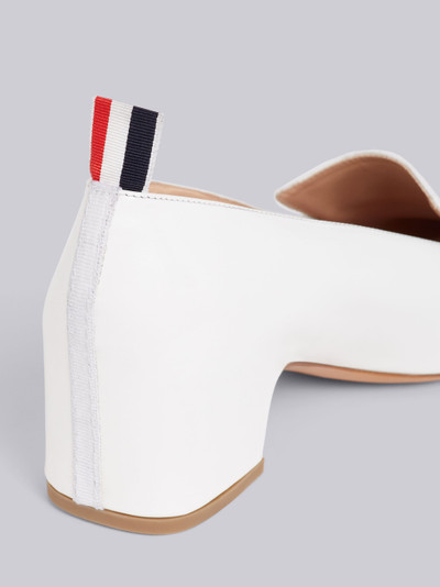 Thom Browne White Calfskin Block Heel Chic Penny Loafer outlook