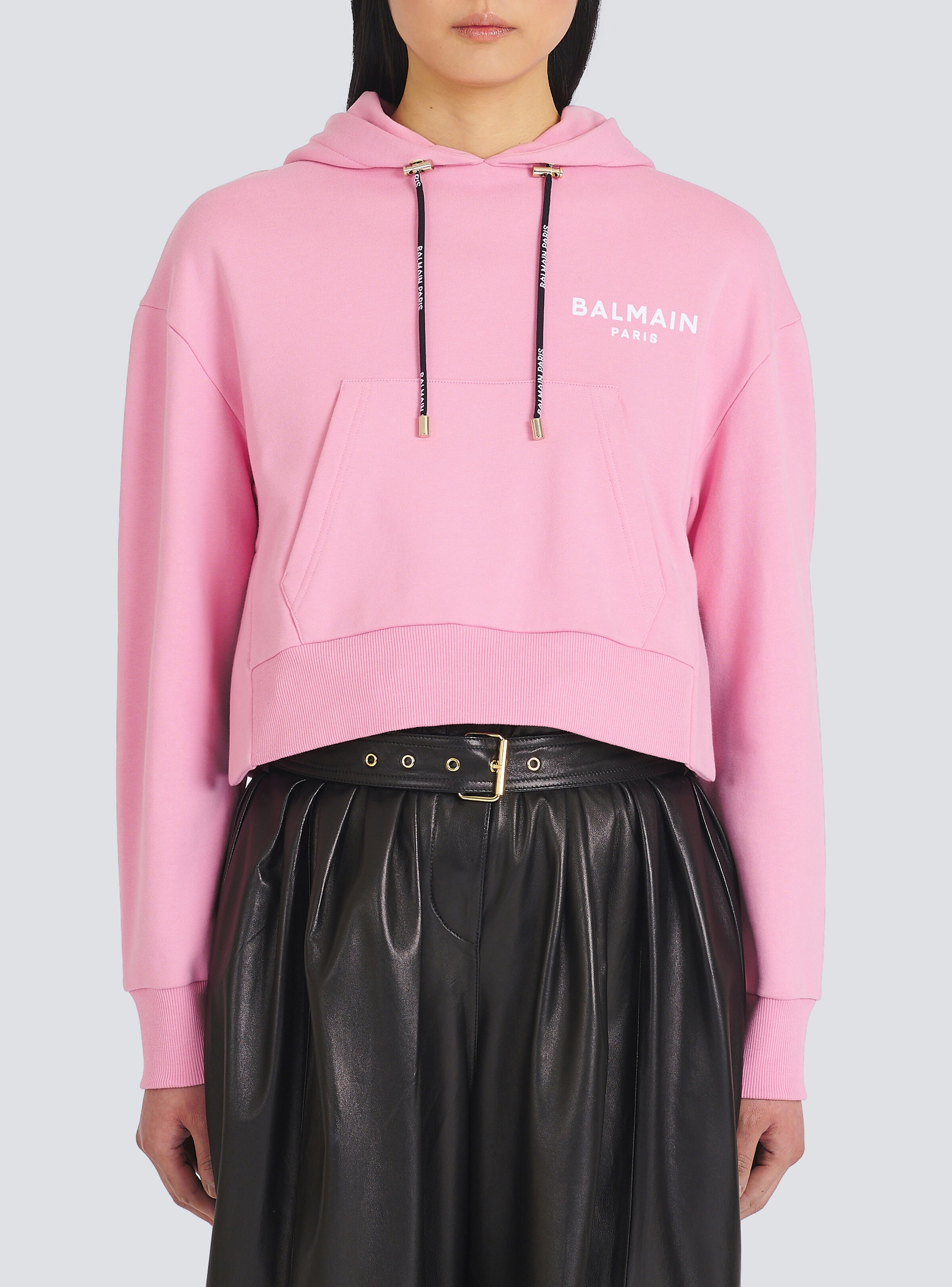 Eco-designed cotton sweatshirt with flocked Balmain logo - 6