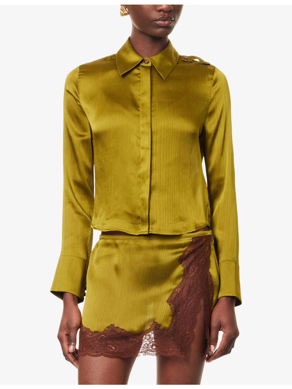 Sezanne Long-Sleeve Satin Shirt - 3