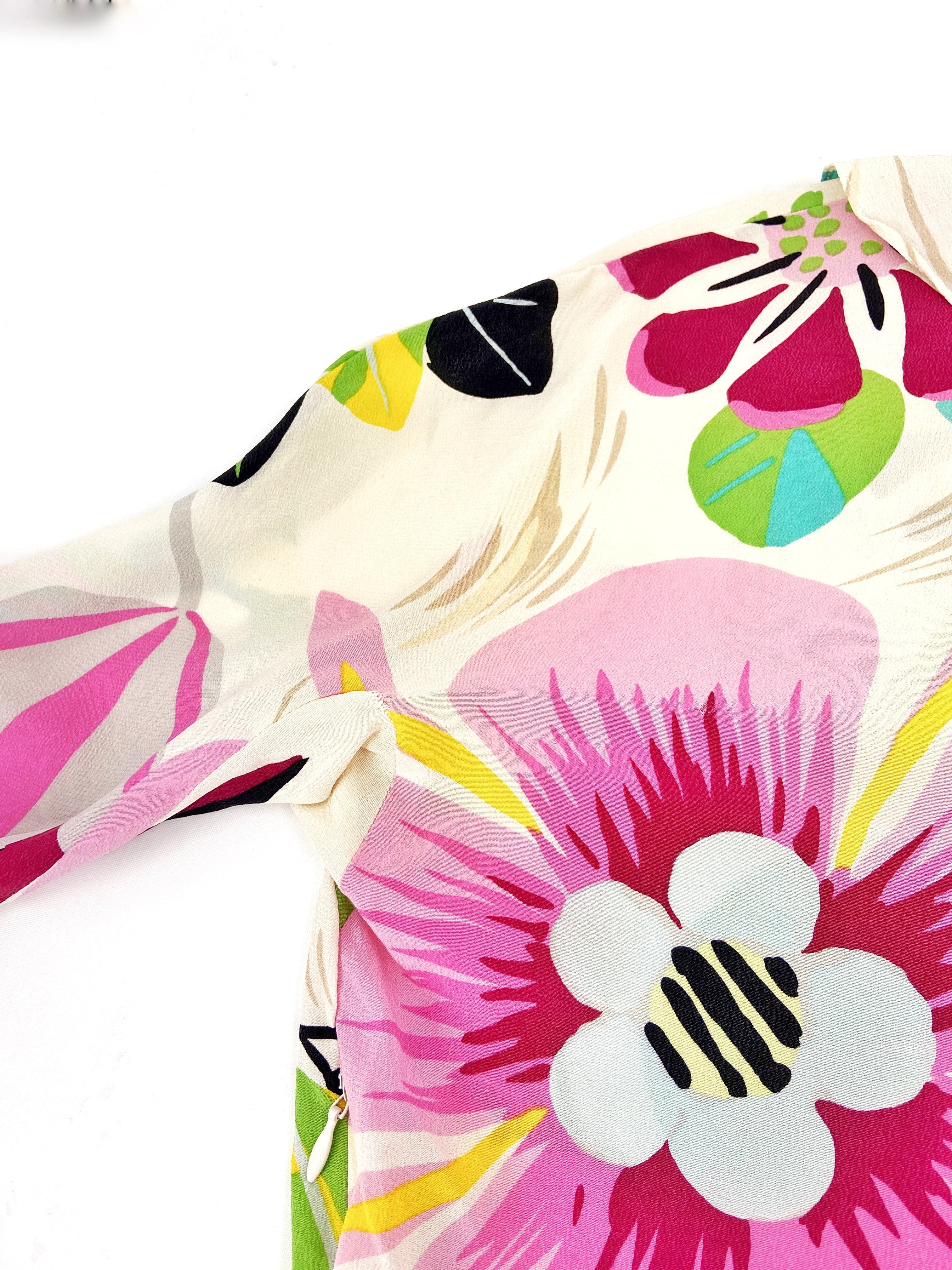 Gucci Spring 1999 Tom Ford Iconic Runway Ivory Floral Silk Ruffle Blouse Top 42 - 18
