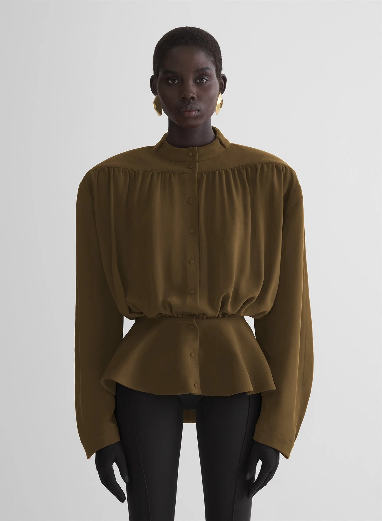 re/edit hiver russe khaki blouse - 1