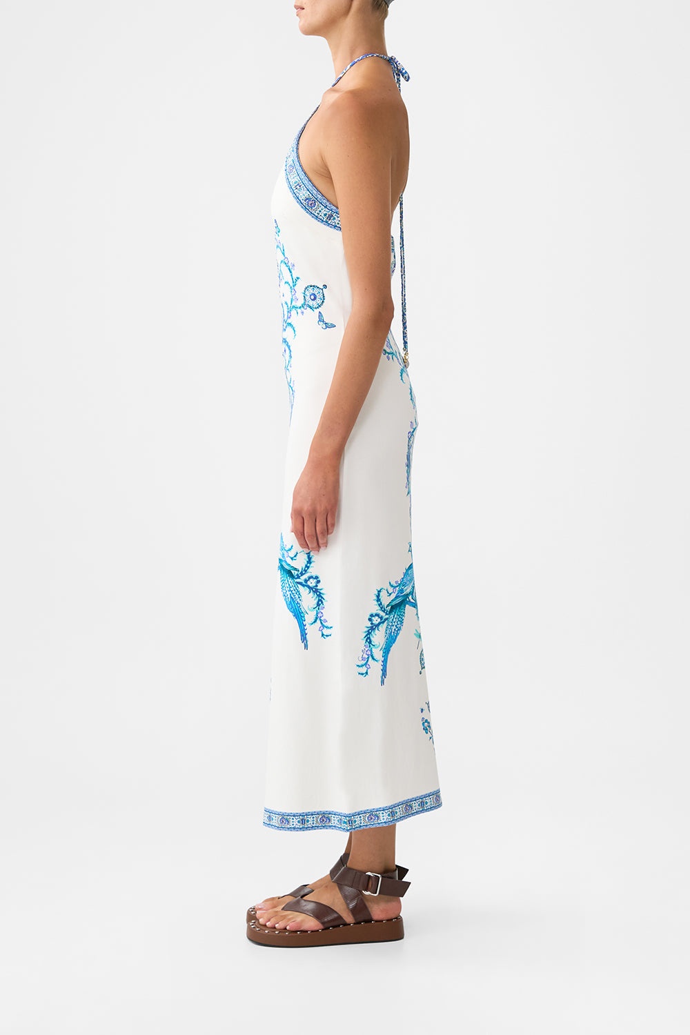 LONG JERSEY HALTER DRESS - 4