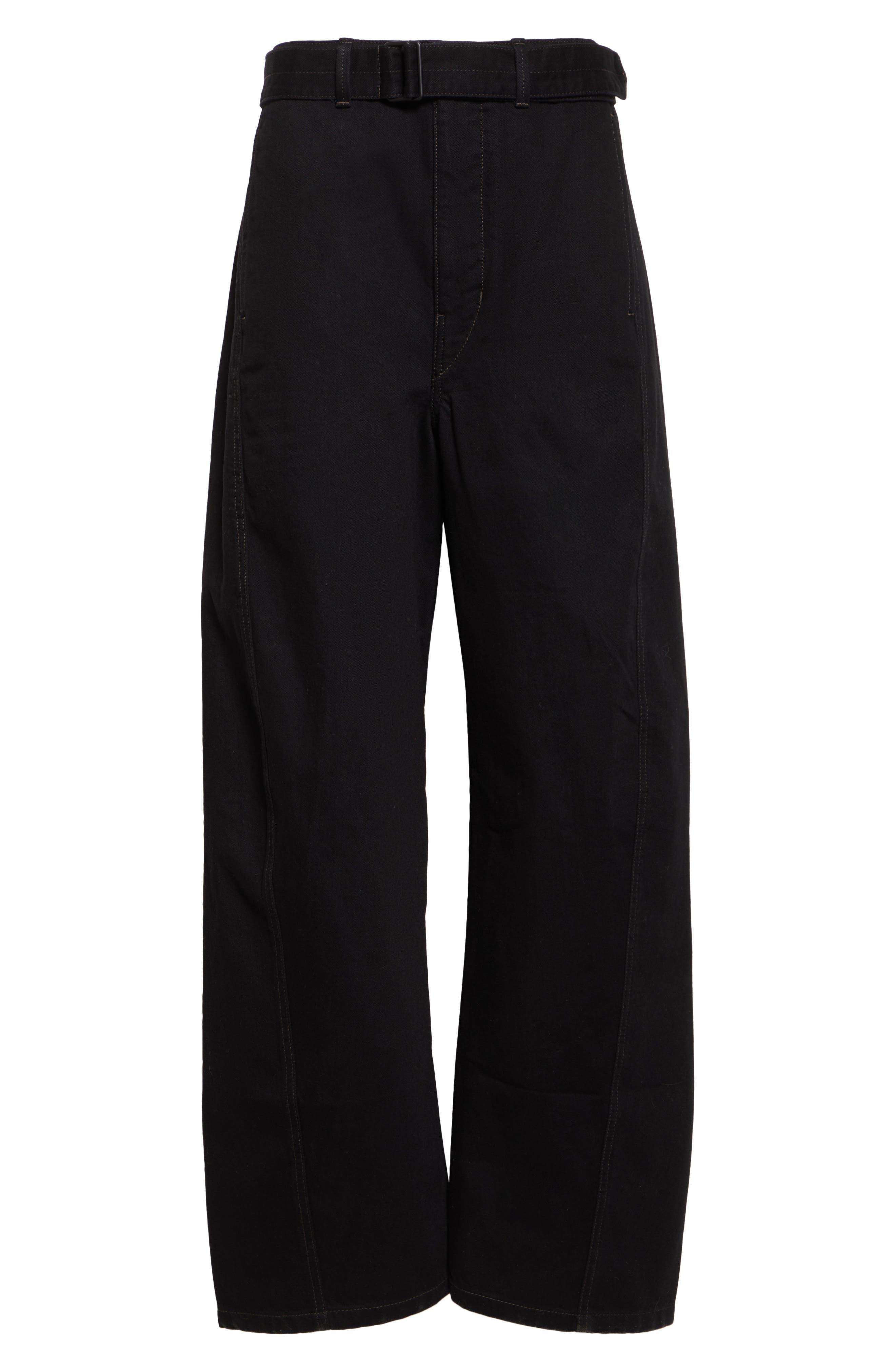 Lemaire Twisted Seam Belted Barrel Leg Jeans in Black at Nordstrom - 6