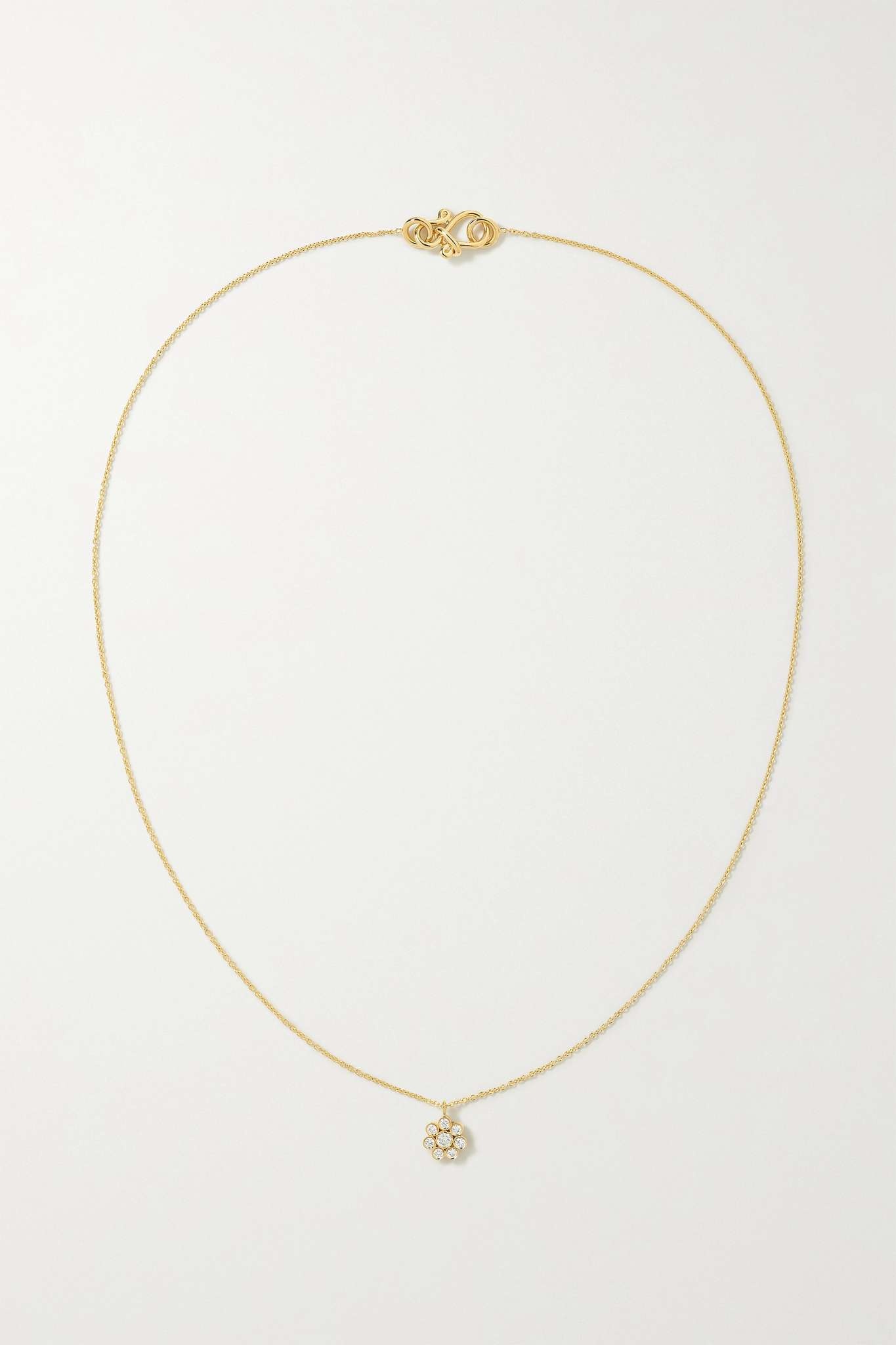 Bellis Simple 18-karat gold diamond necklace - 4