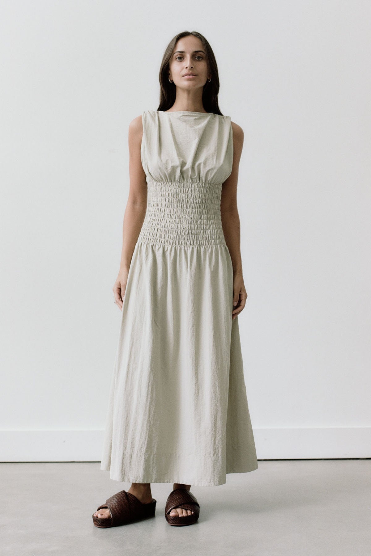 Shirred Maxi Dress - Birch - 5