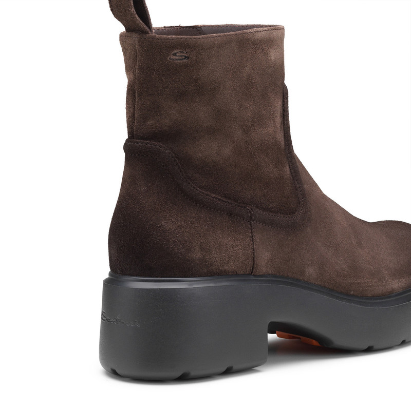 Women's dark brown suede Easy ankle boot 5
