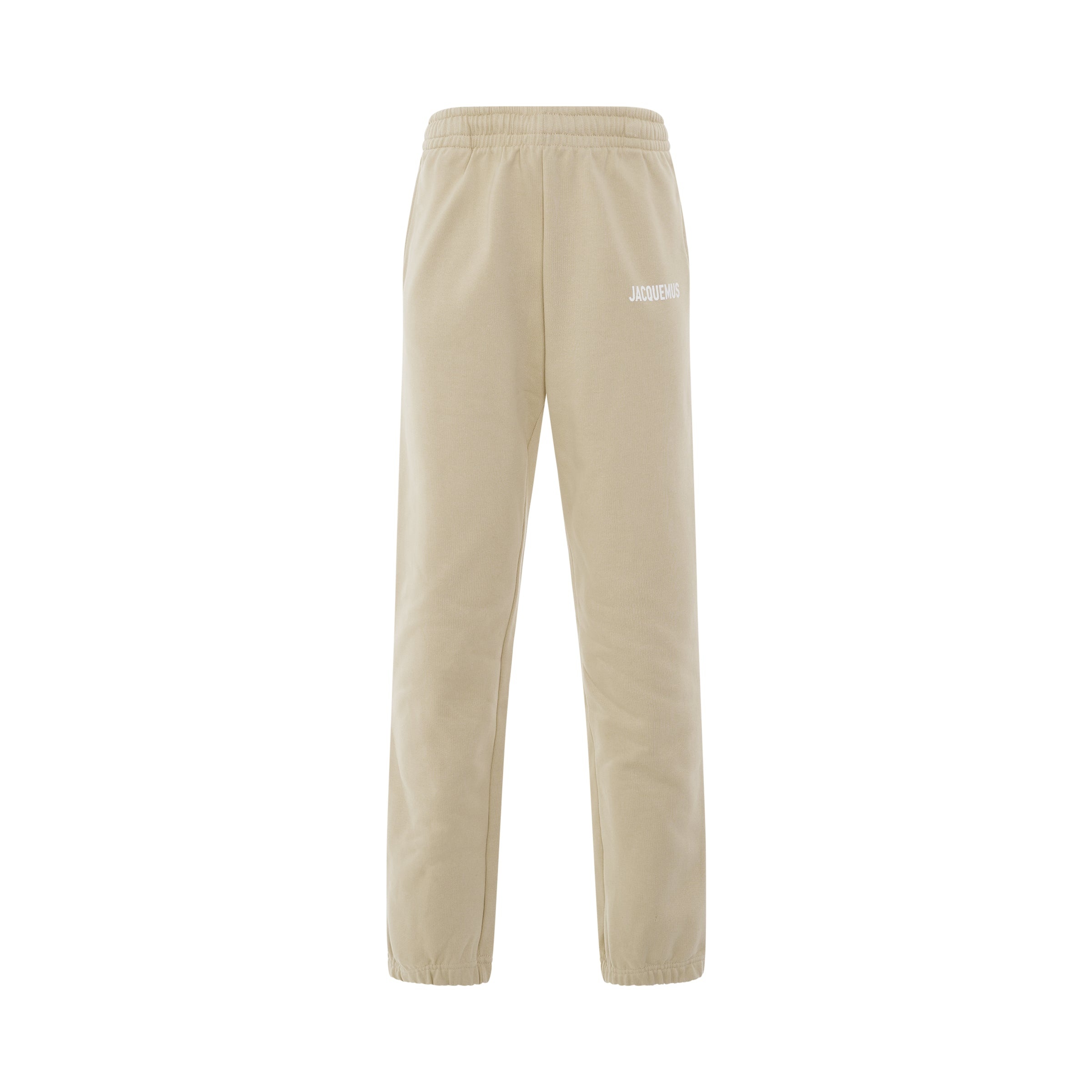 Logo Printed Track Pants in Light Beige - 1