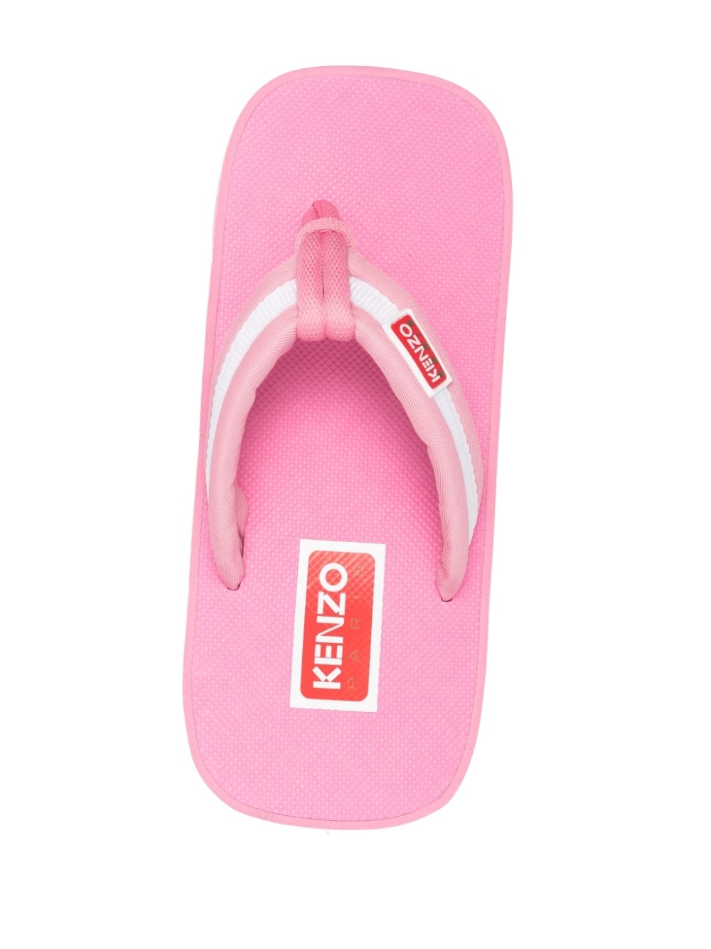 logo-patch striped flip flops - 4