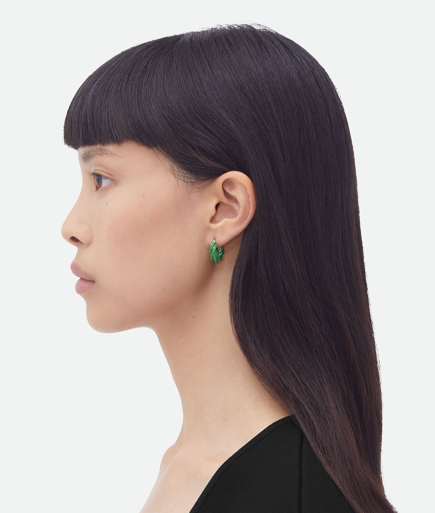 Bottega Veneta Pillar Twisted Hoop Earrings | REVERSIBLE