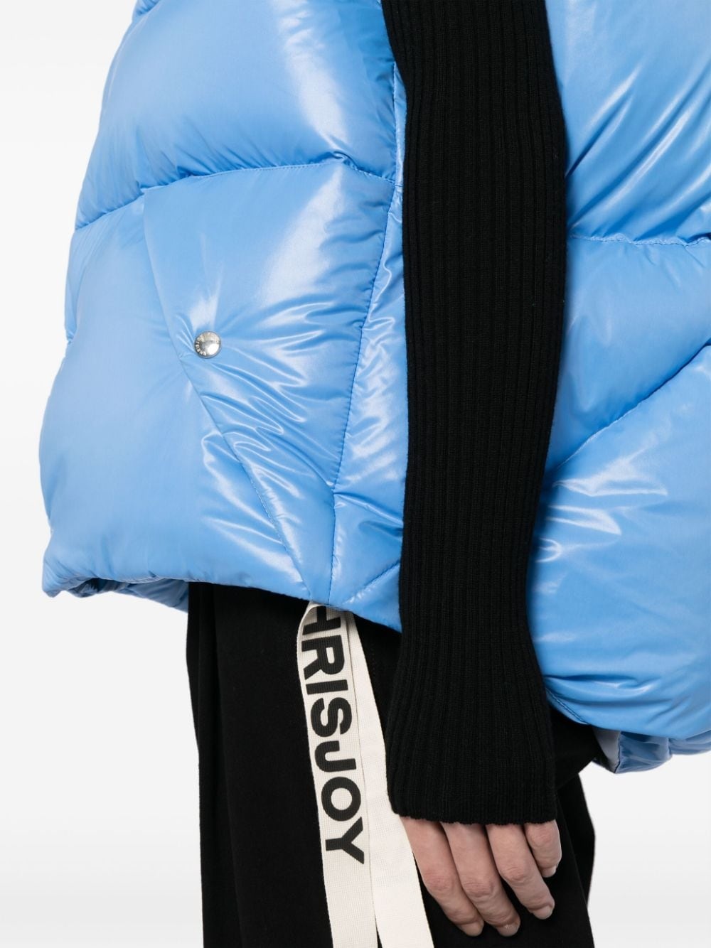 logo-tape shiny puffer gilet - 5