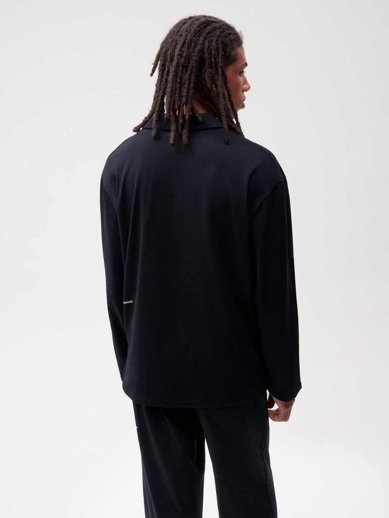 Mens Organic Cotton Pajama Shirt with C-FIBER™ - Black 3