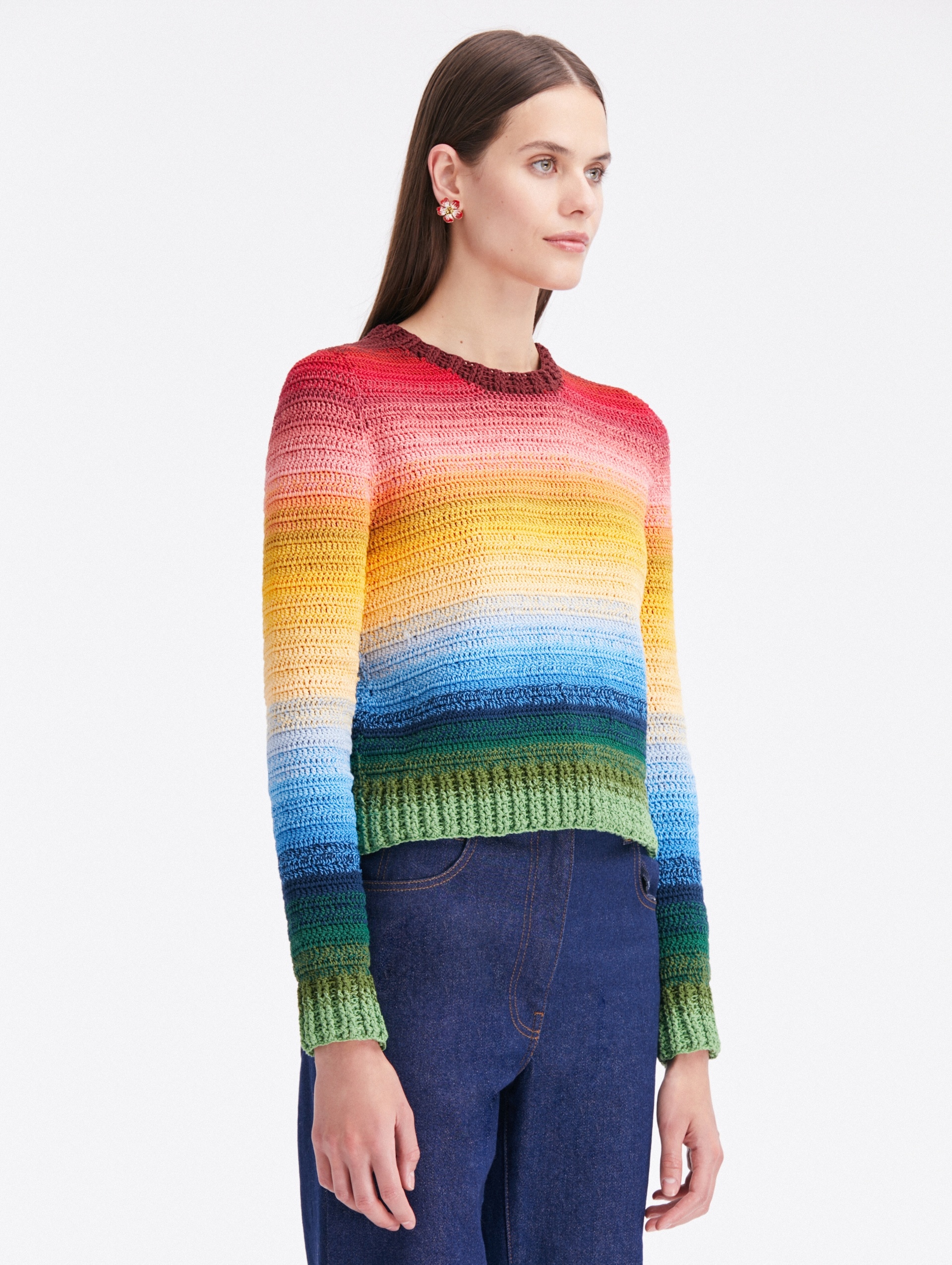 RAINBOW OMBRÉ CROCHET PULLOVER - 5