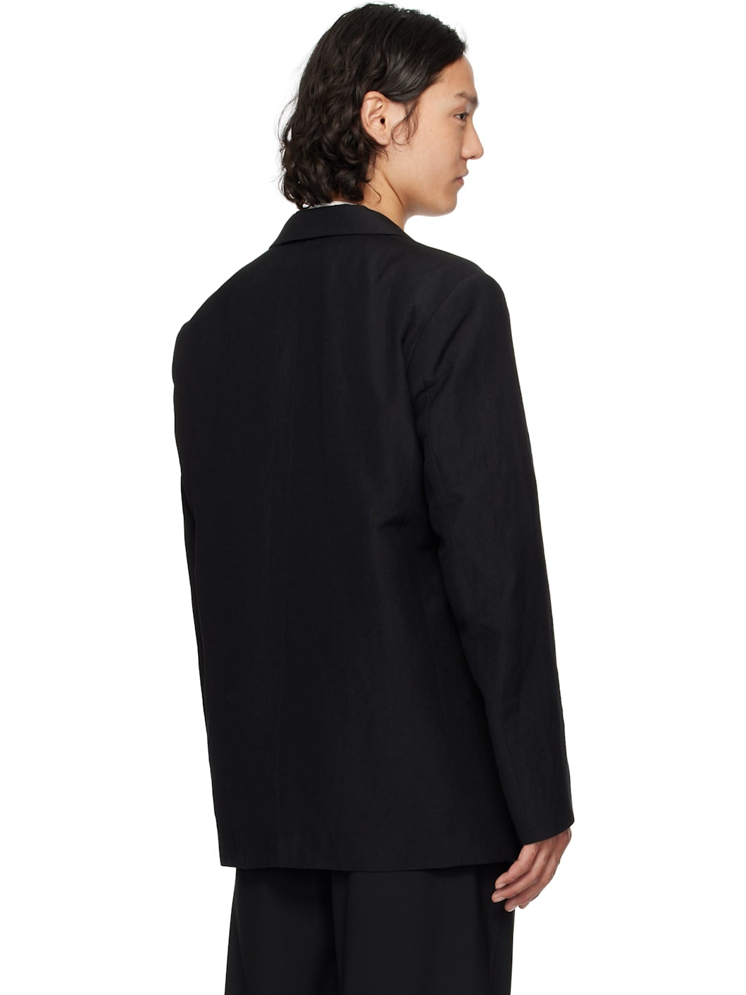 Black Buttonless Blazer - 3
