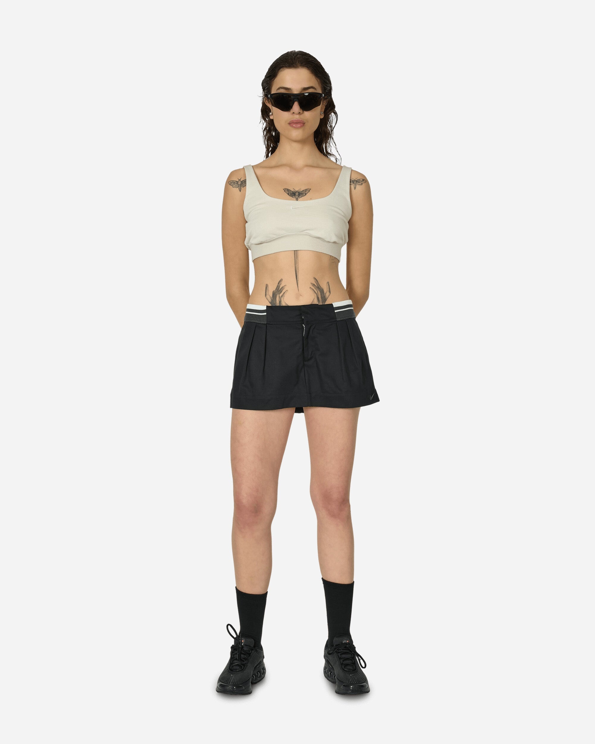 Low-Rise Canvas Mini Skirt Black - 4