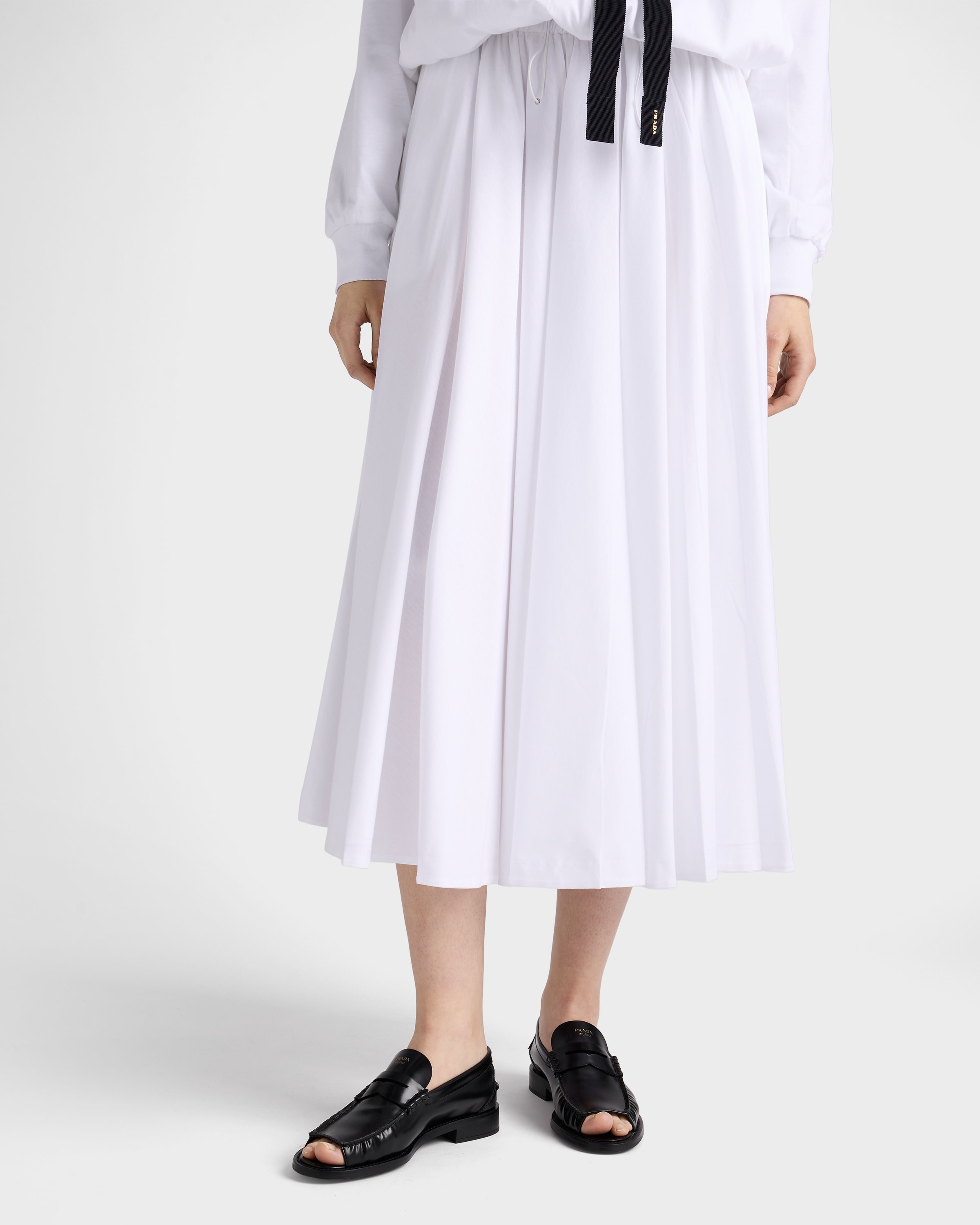 スカート Prada Reversible cotton jersey and Re-Nylon circle skirt Prada Reversible cotton jersey and Re-Nylon circle skirt