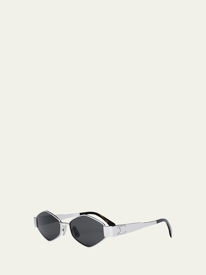 CELINE Triomphe Round Metal & Acetate Sunglasses outlook
