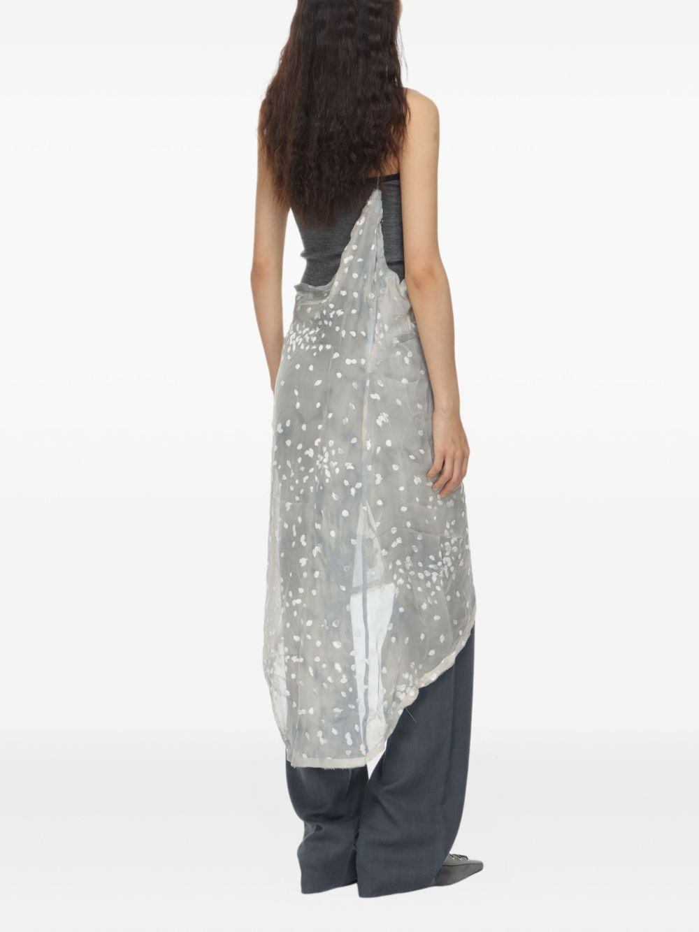 asymmetric tie-dye print midi dress - 4