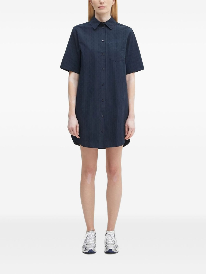 pinstripe short-sleeve shirt dress 1