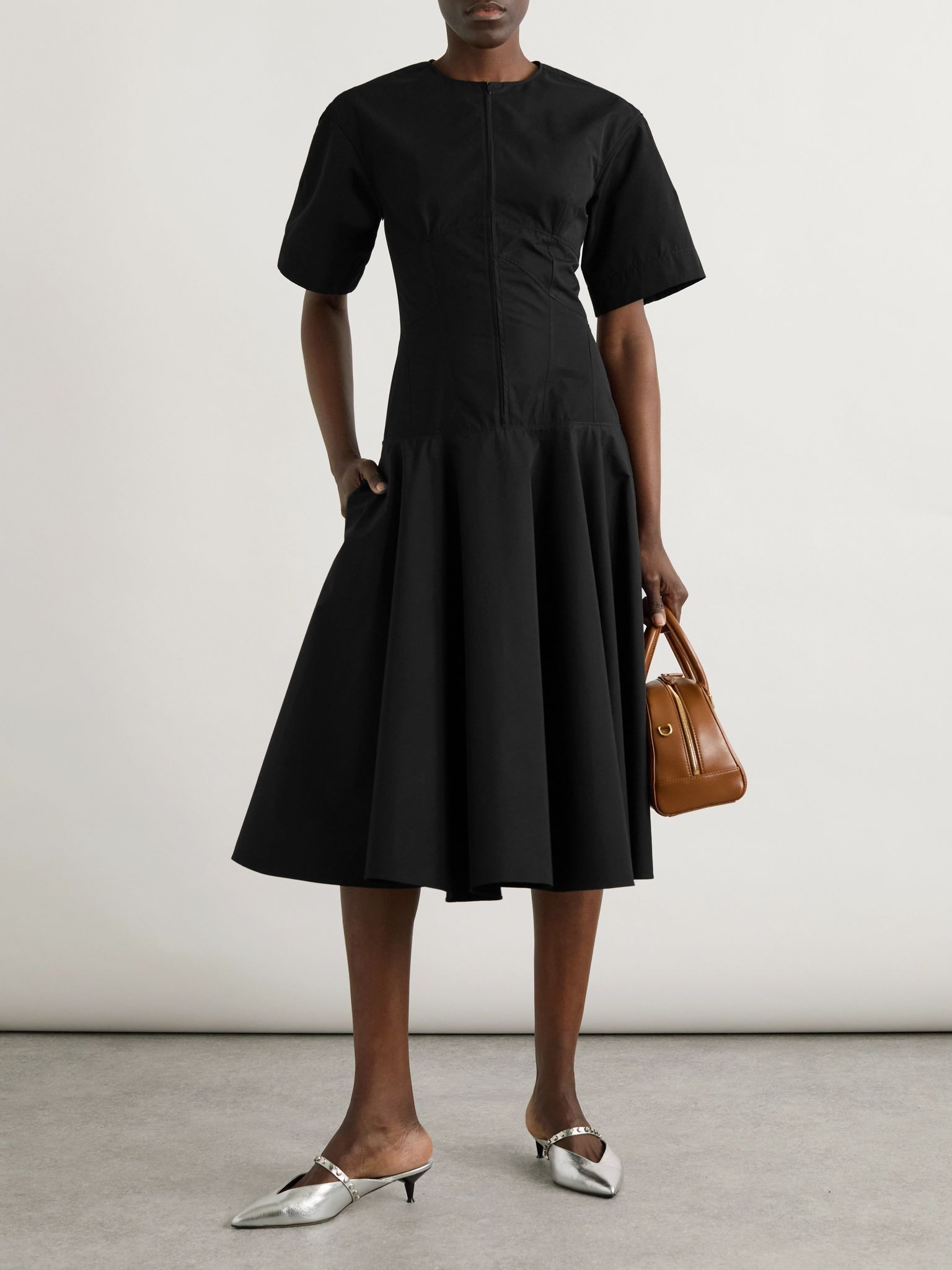 Day organic cotton-poplin midi dress Black - 2