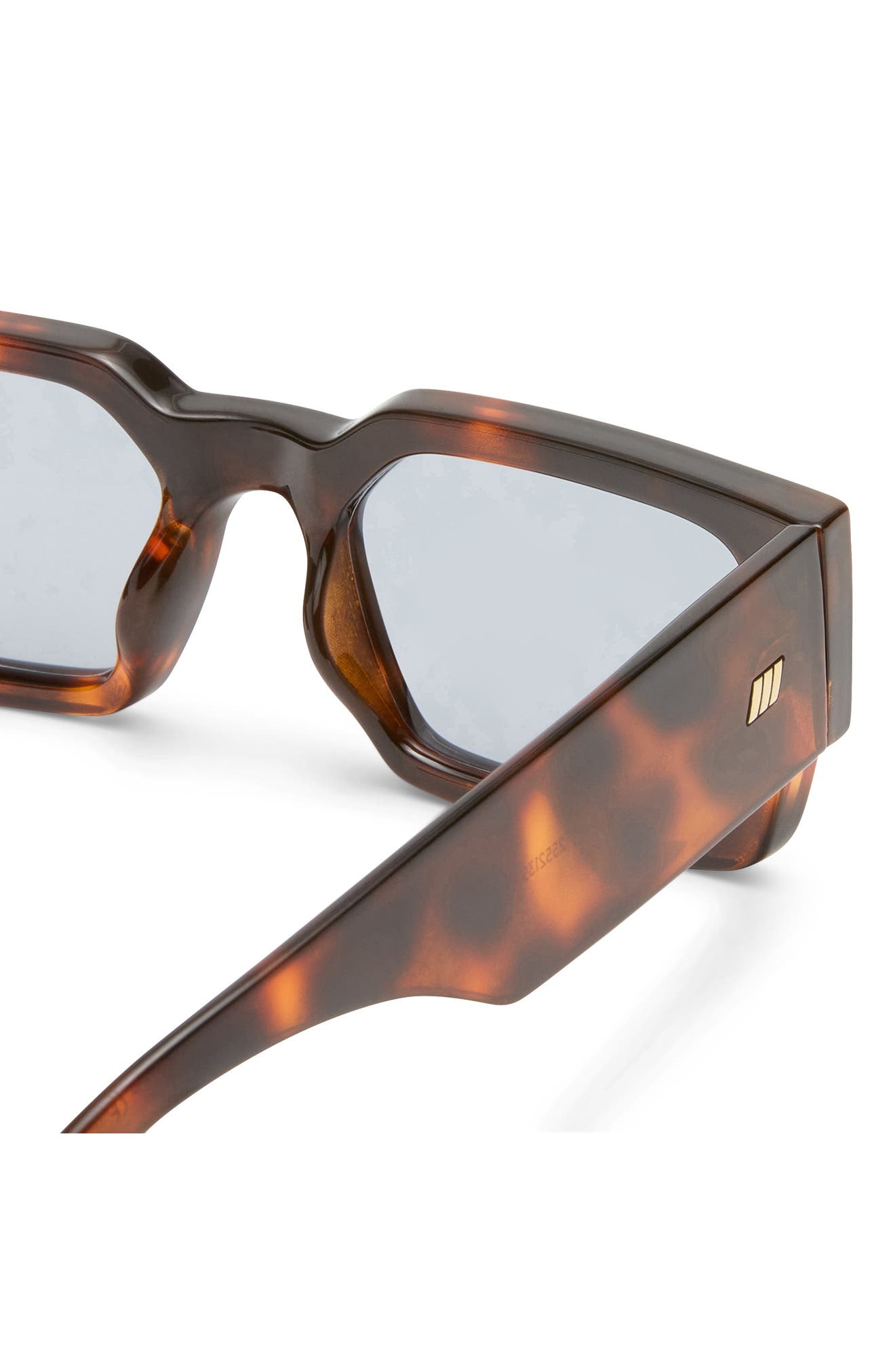Le Specs Contemplation 54mm Rectangular Sunglasses in Super Dark Tort/Smoke Tint at Nordstrom - 4