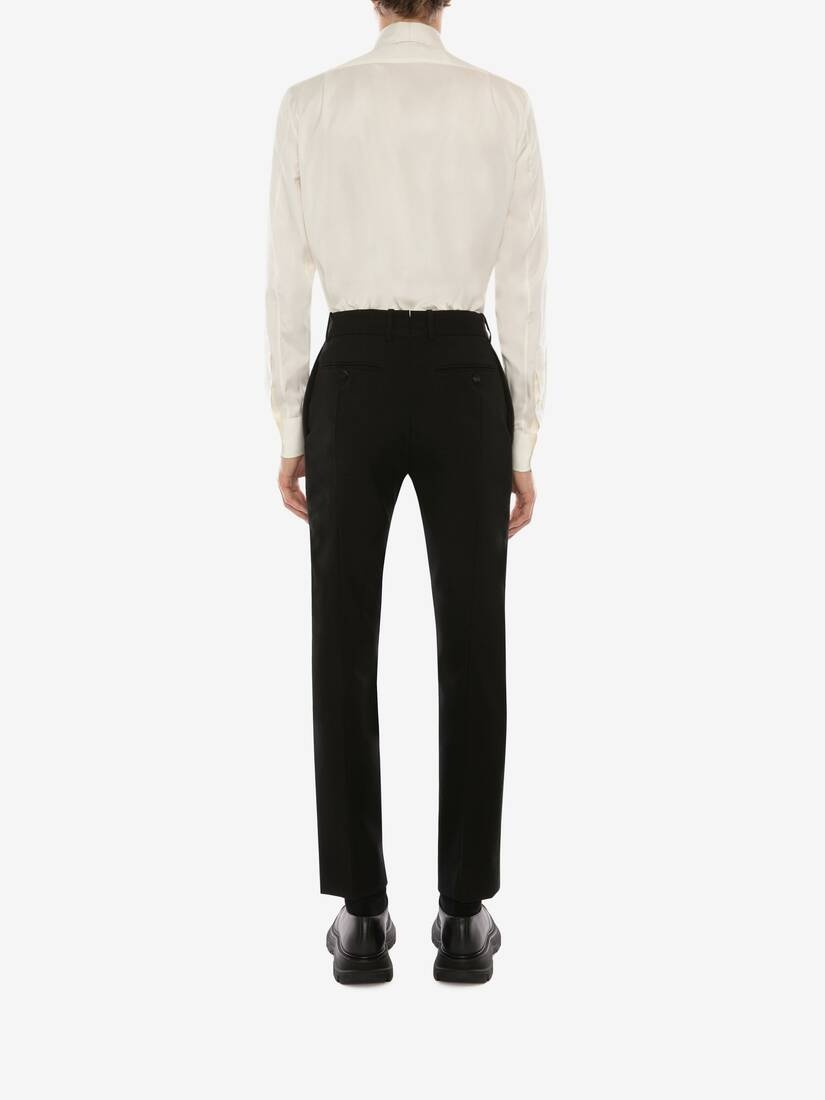 Wool Gabardine Cigarette Pants in Black - 5