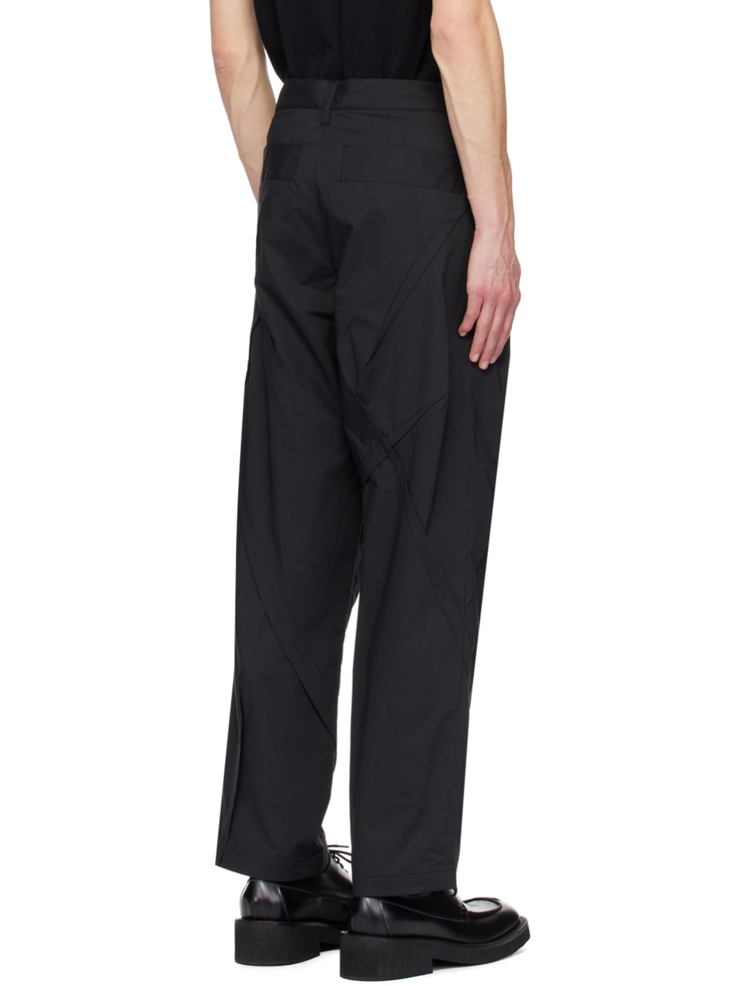 Black Paneled Trousers - 3