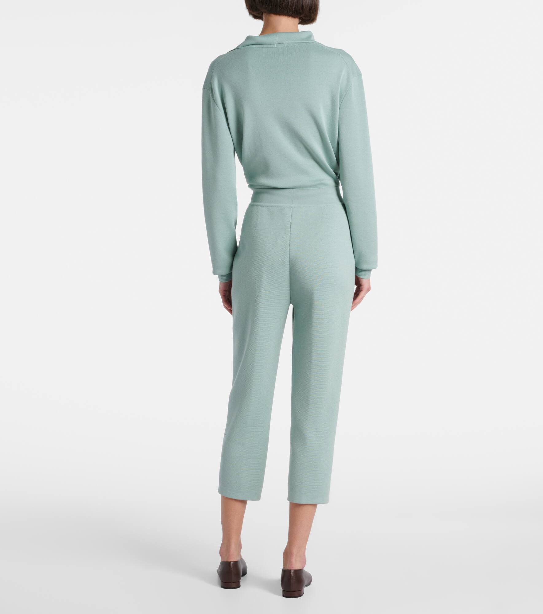 Siena silk and cotton cropped tapered pants - 3