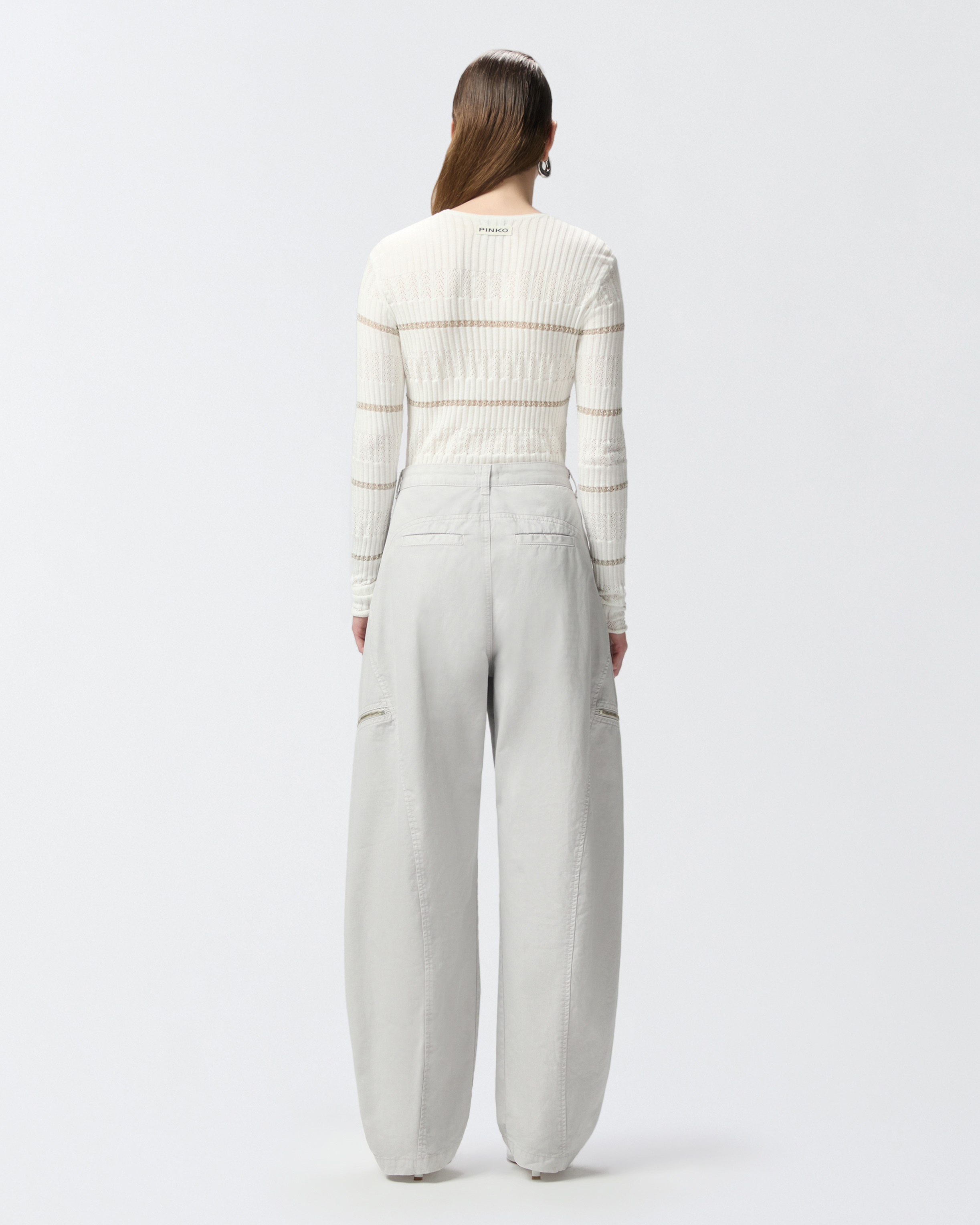 RIBBED SWEATER WITH METALLIC STRIPES - 4