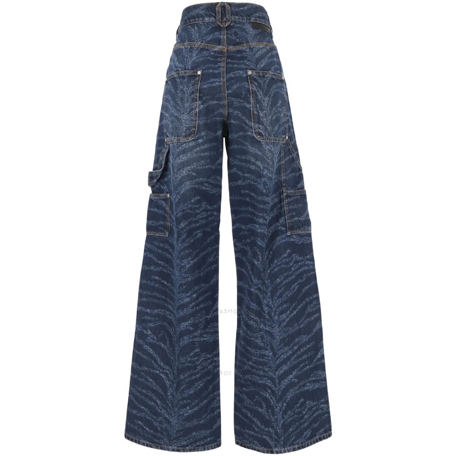 Stella McCartney Tiger-Print Wide-Leg Cotton Jeans - 6