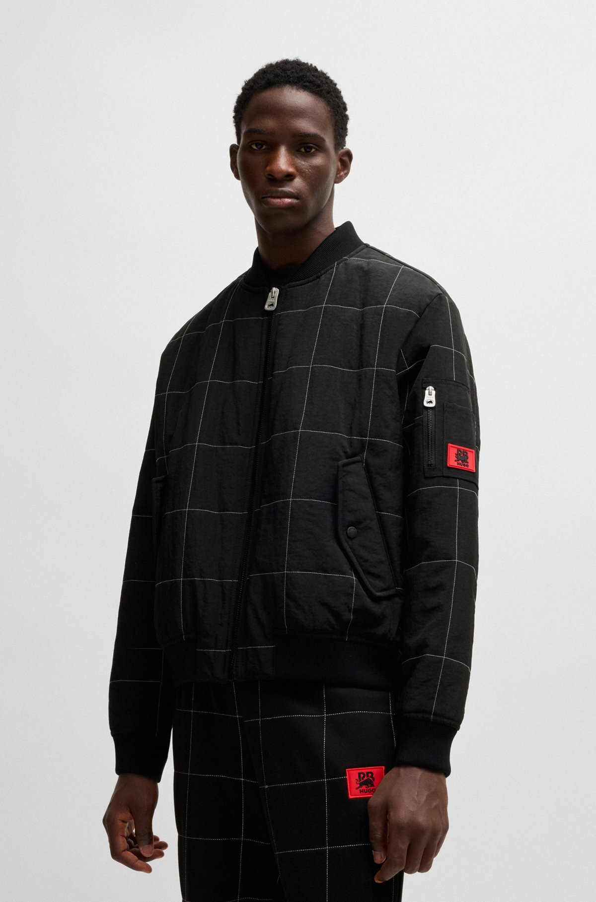 HUGO X RB WATER-REPELLENT BOMBER JACKET WITH GRID QUILTING - 2