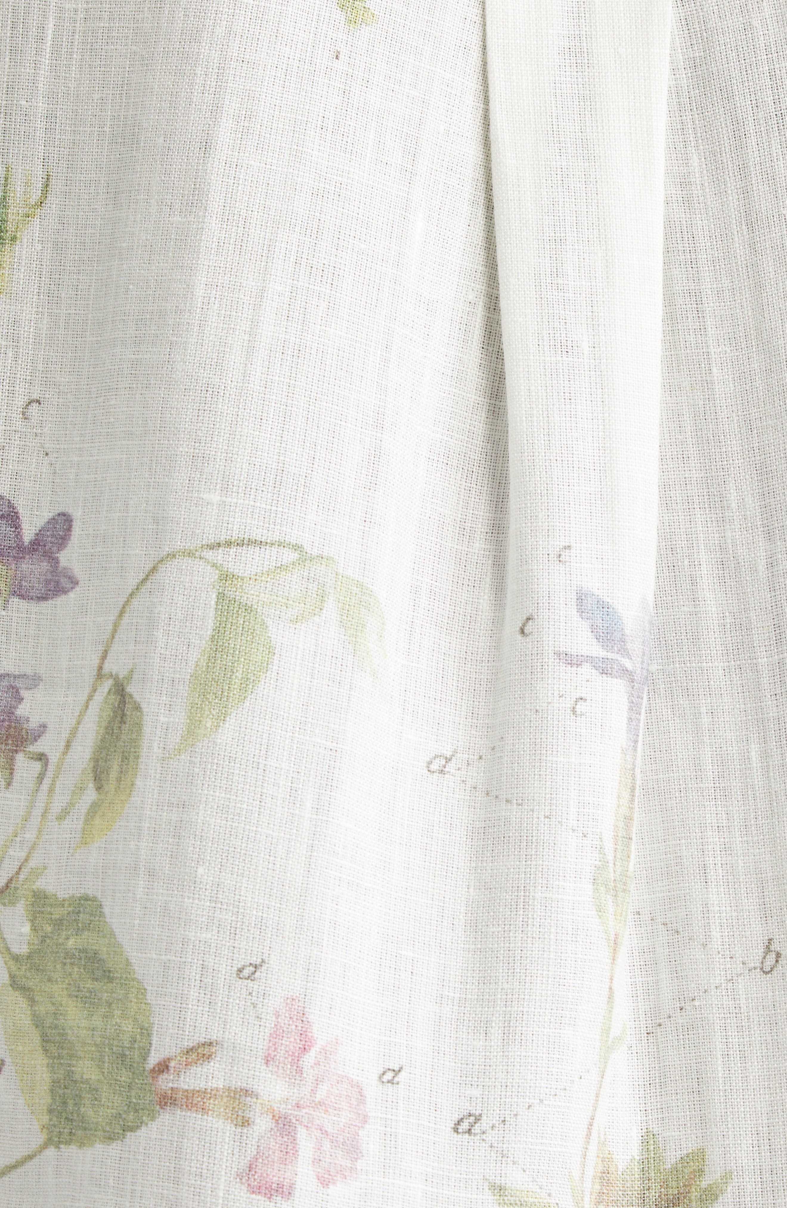 Erdem Short Sleeve Linen Shirtdress in Botanical Garden White at Nordstrom - 6
