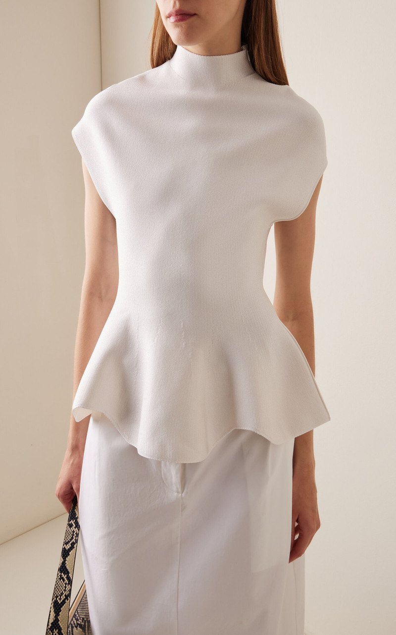 KHAITE Andra Knit Wool Top neutral outlook