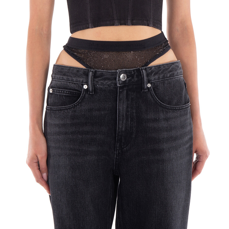Alexander Wang Slit Hem Jeans With Prestyle Hotfix Undie - 2