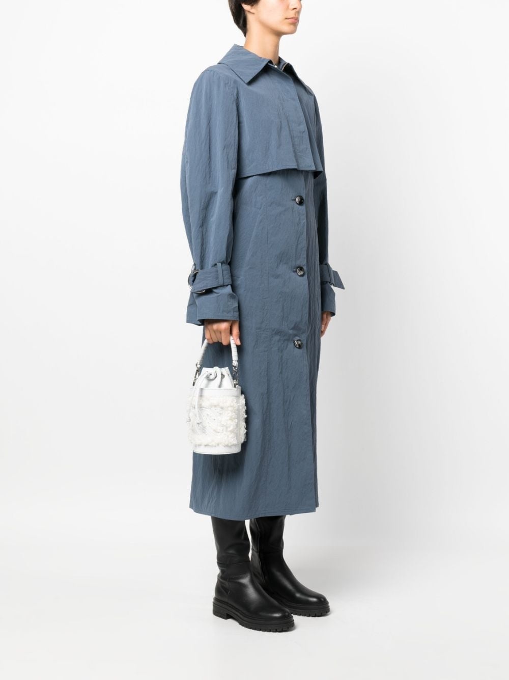 Giulia faux-shearling bucket bag - 2