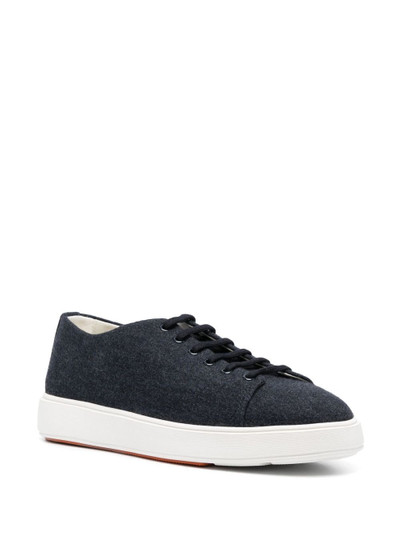 Santoni logo-patch lace-up sneakers outlook